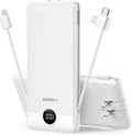 VEGER Cargador portátil para iPhone con cables integrados y enchufe...