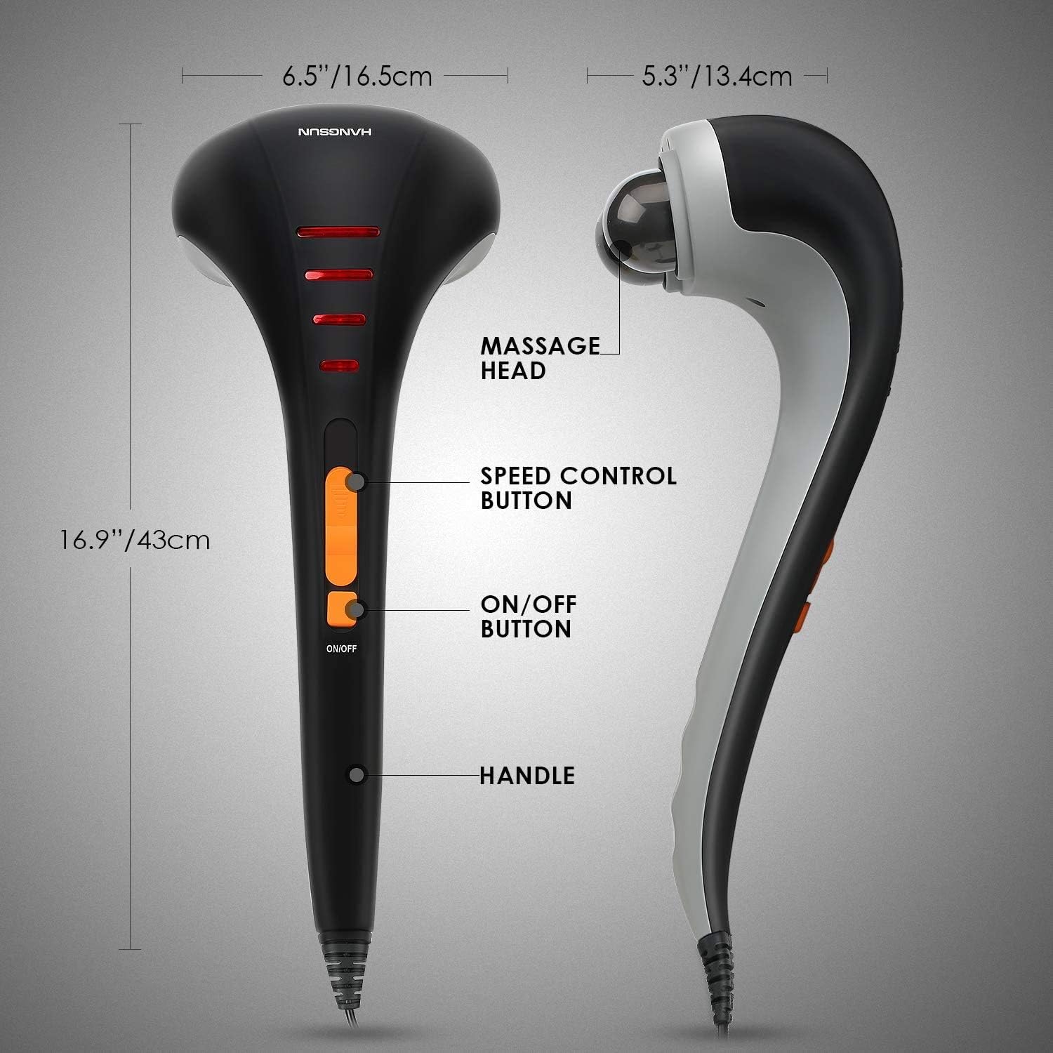 Hangsun Masajeador manual de espalda y de cuello MG400, masaje de p...