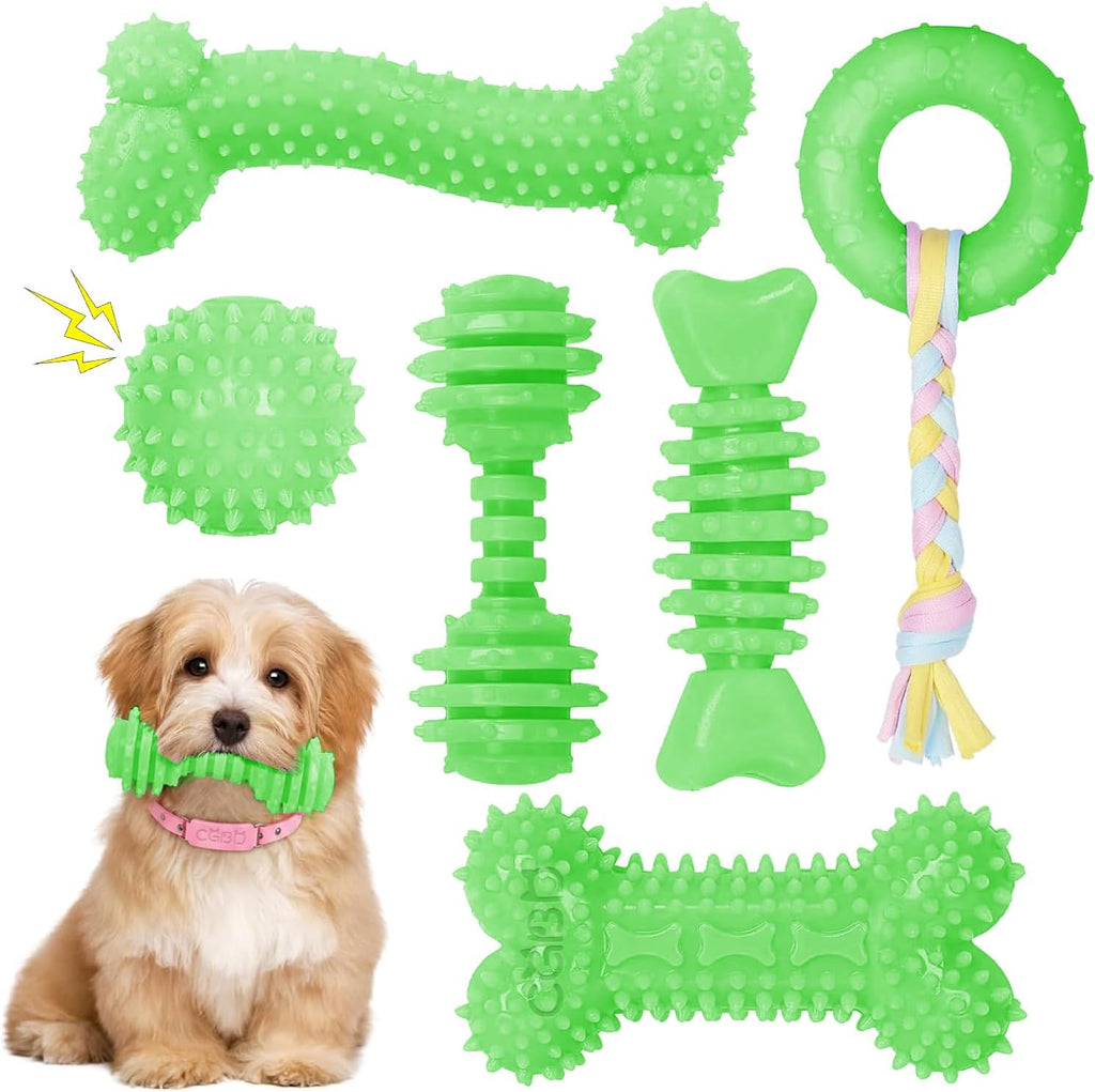 CGBD Juguetes para Cachorros, Paquete de 6 Juguetes para Masticar p...