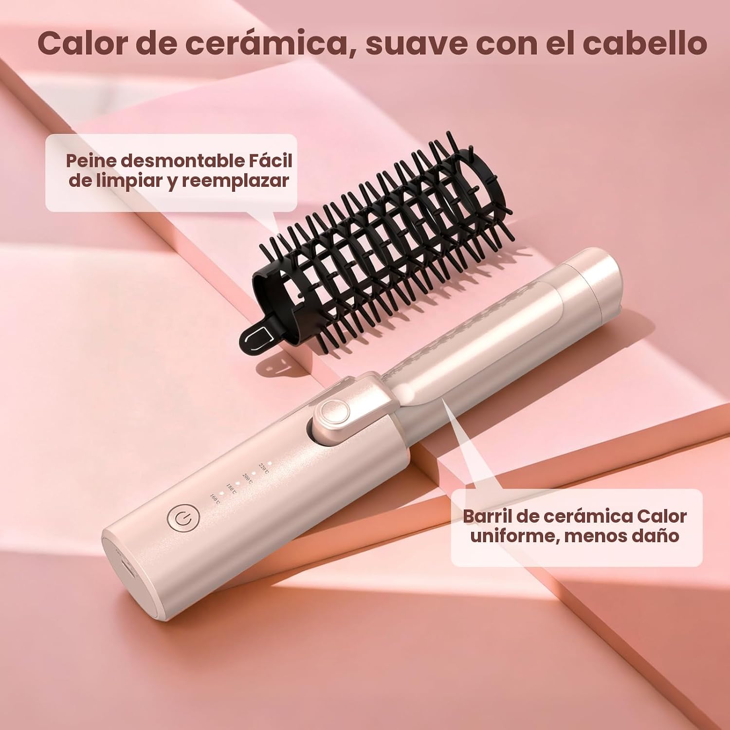 Youbella Cepillo Rizador de Pelo Inalámbrico, Rizador de Pelo Portá...