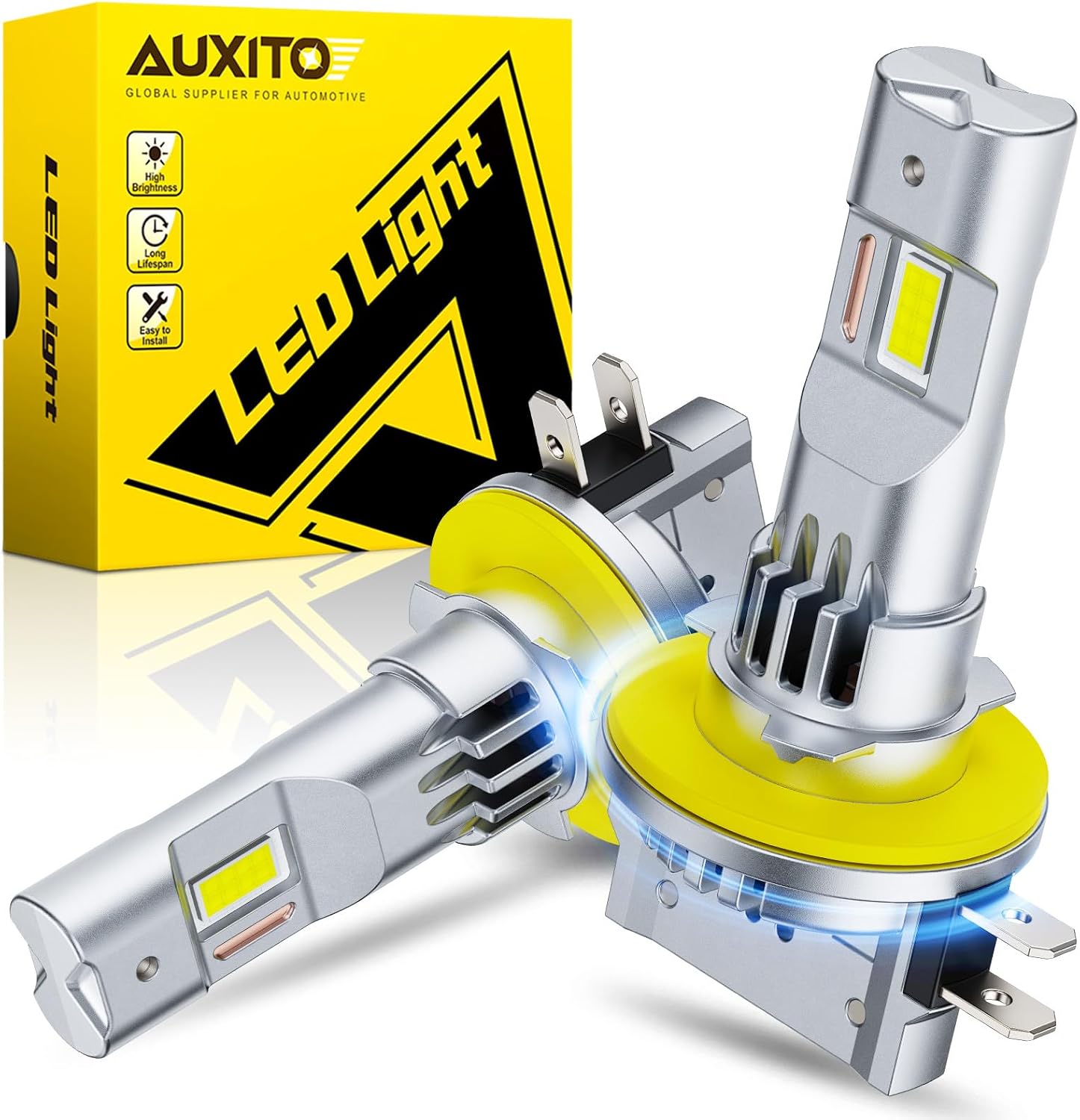 AUXITO Bombilla LED H11B, 900% ultra brillante, luz blanca de 6500...