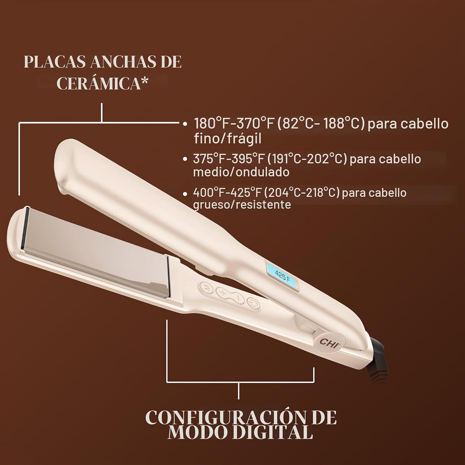 CHI Plancha digital original de cerámica y protector de hierro 44 (...