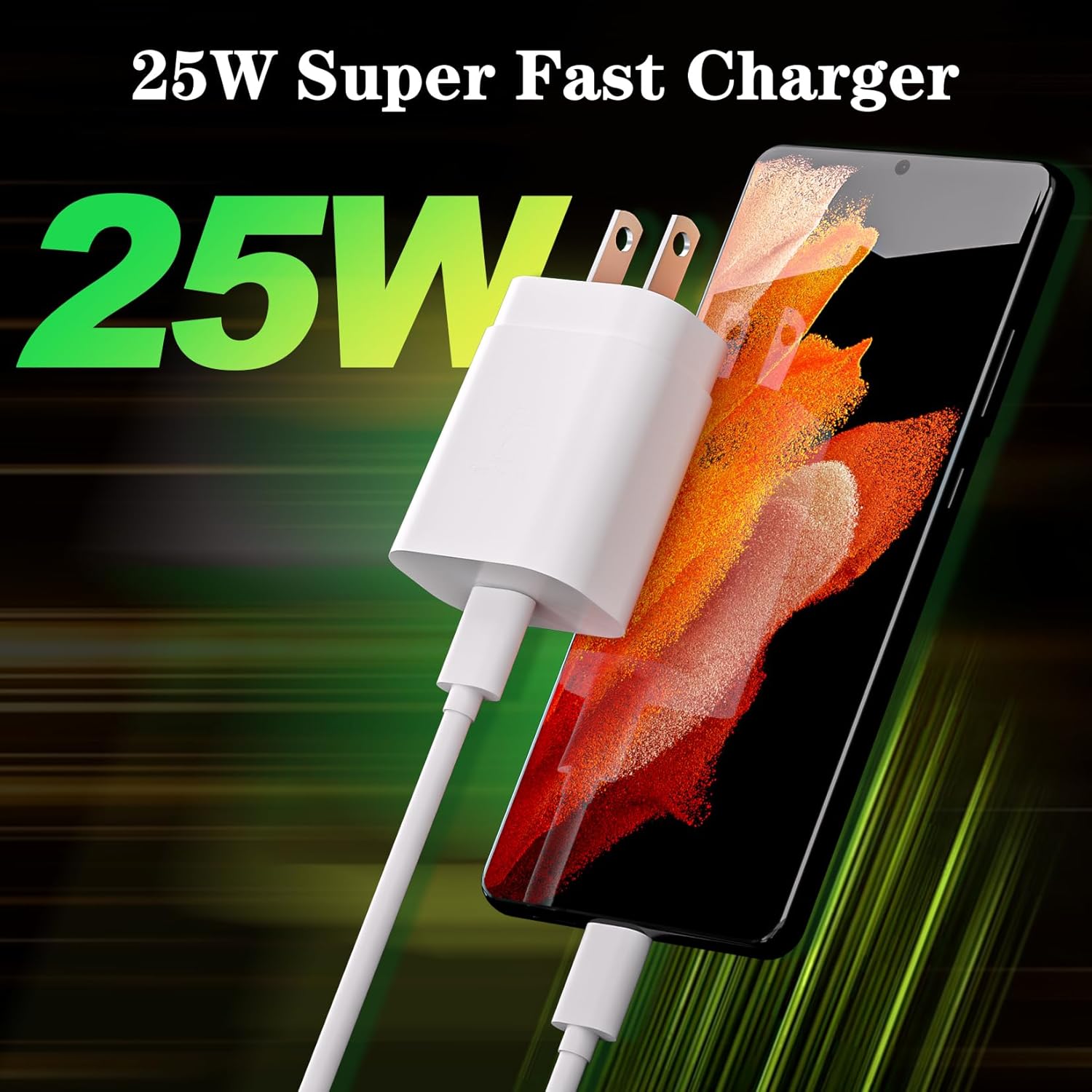 Cargador USB C súper rápido para Samsung, cargador Samsung de 25 W,...