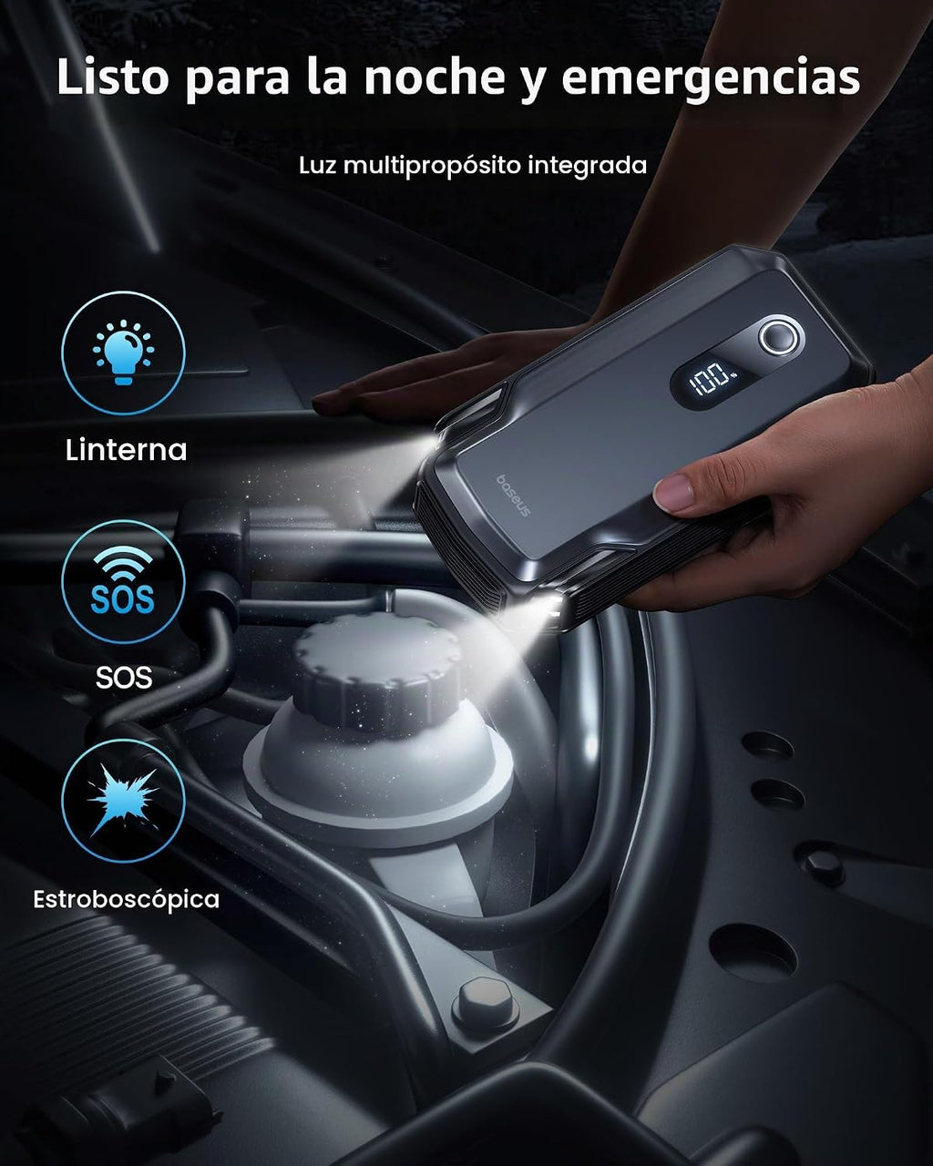 Baseus Arrancador de 8000A, paquete de batería de arranque portátil...