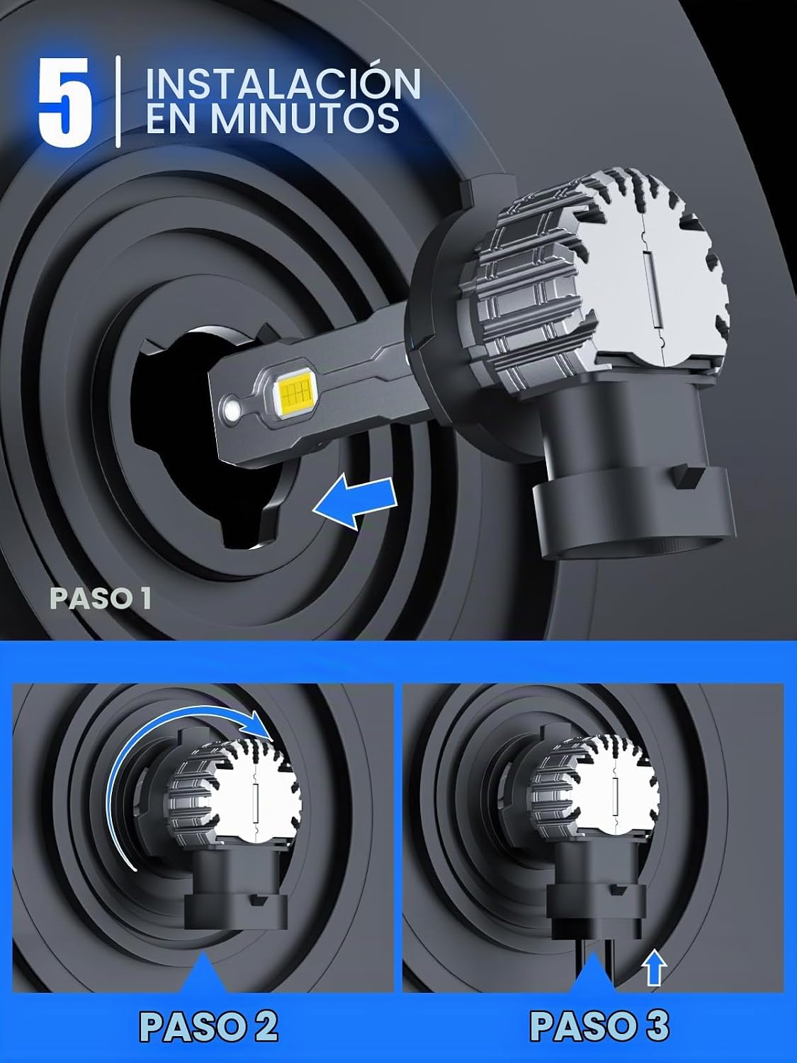 FTEVAR Bombillas LED 9006\/HB4, Bombilla de Luces Antiniebla 9006,...