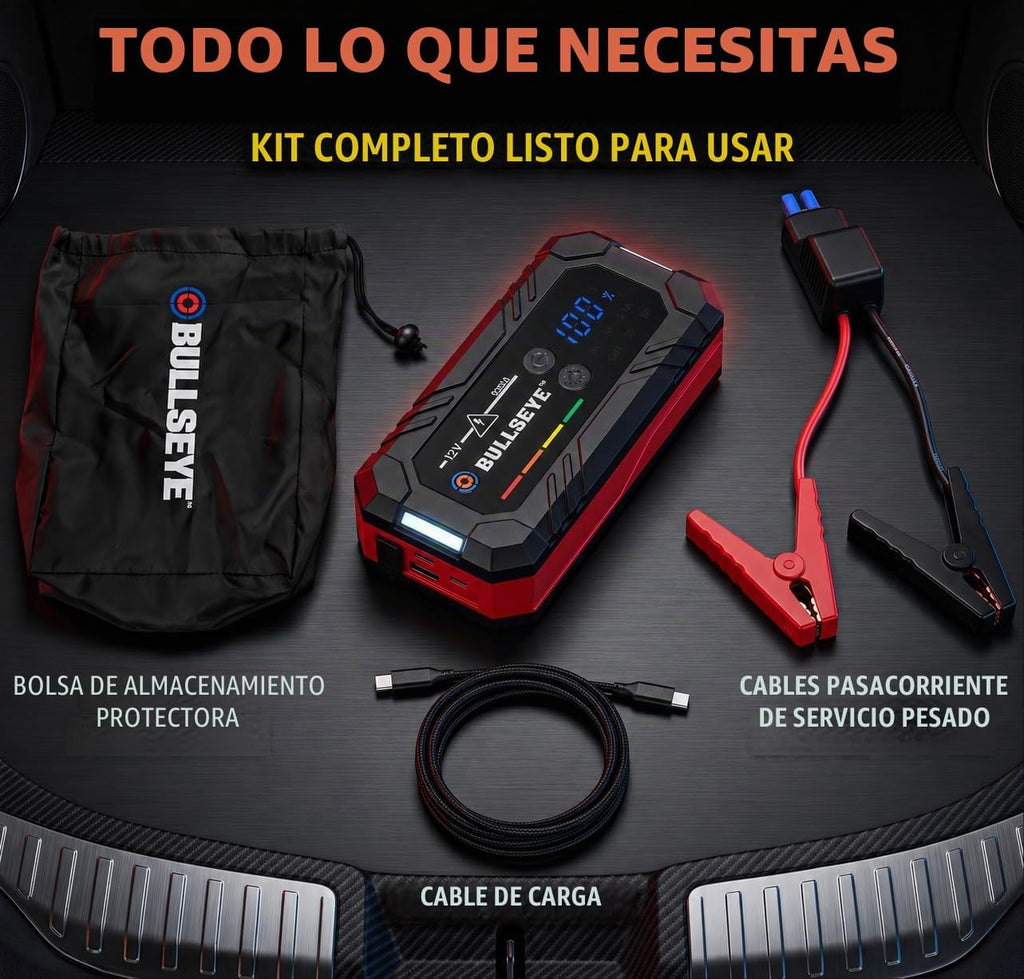 Bullseye SafetyXL 1000A - Arrancador portátil para batería de coche...