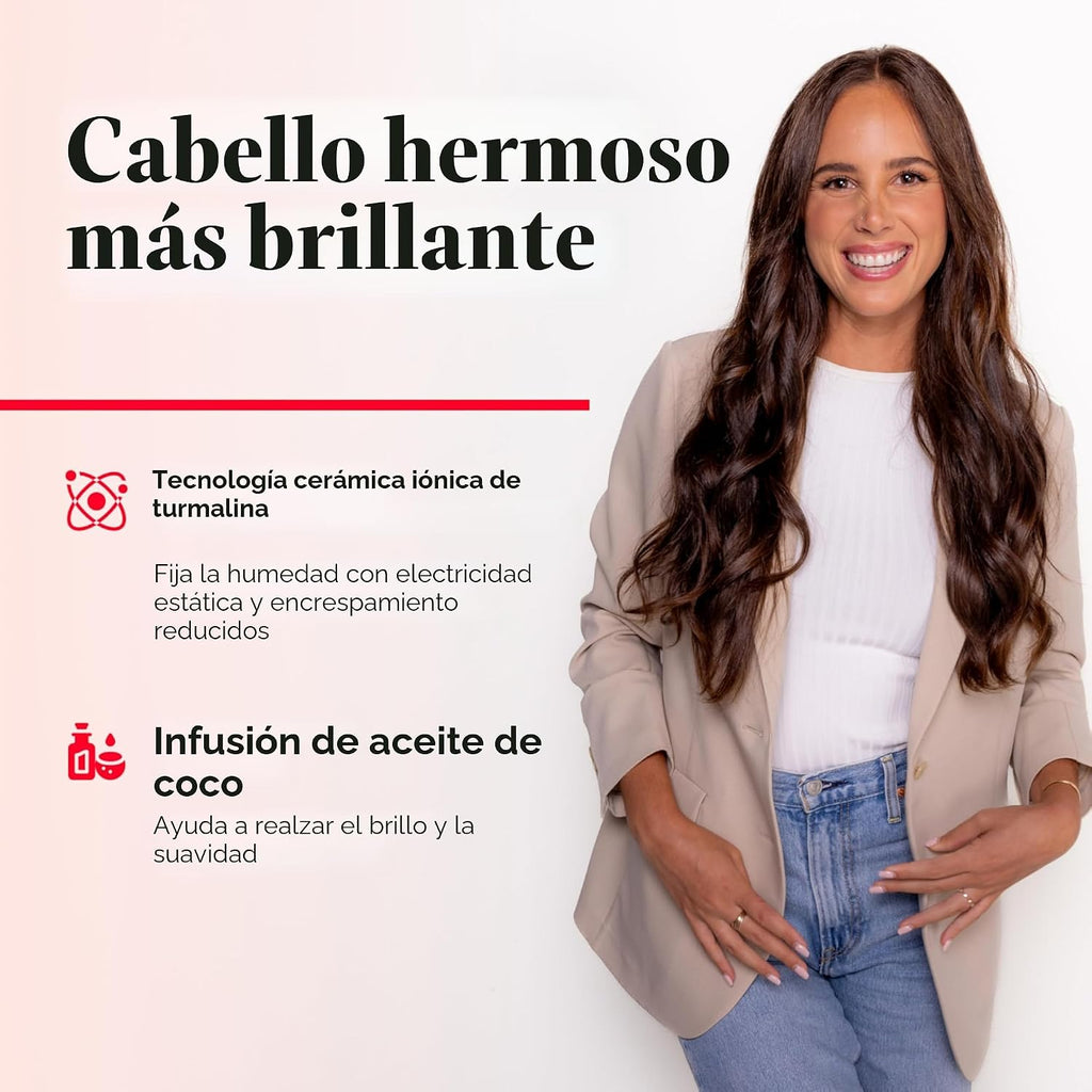REVLON SmoothStay - Rizador de pelo con infusión de aceite de coco,...