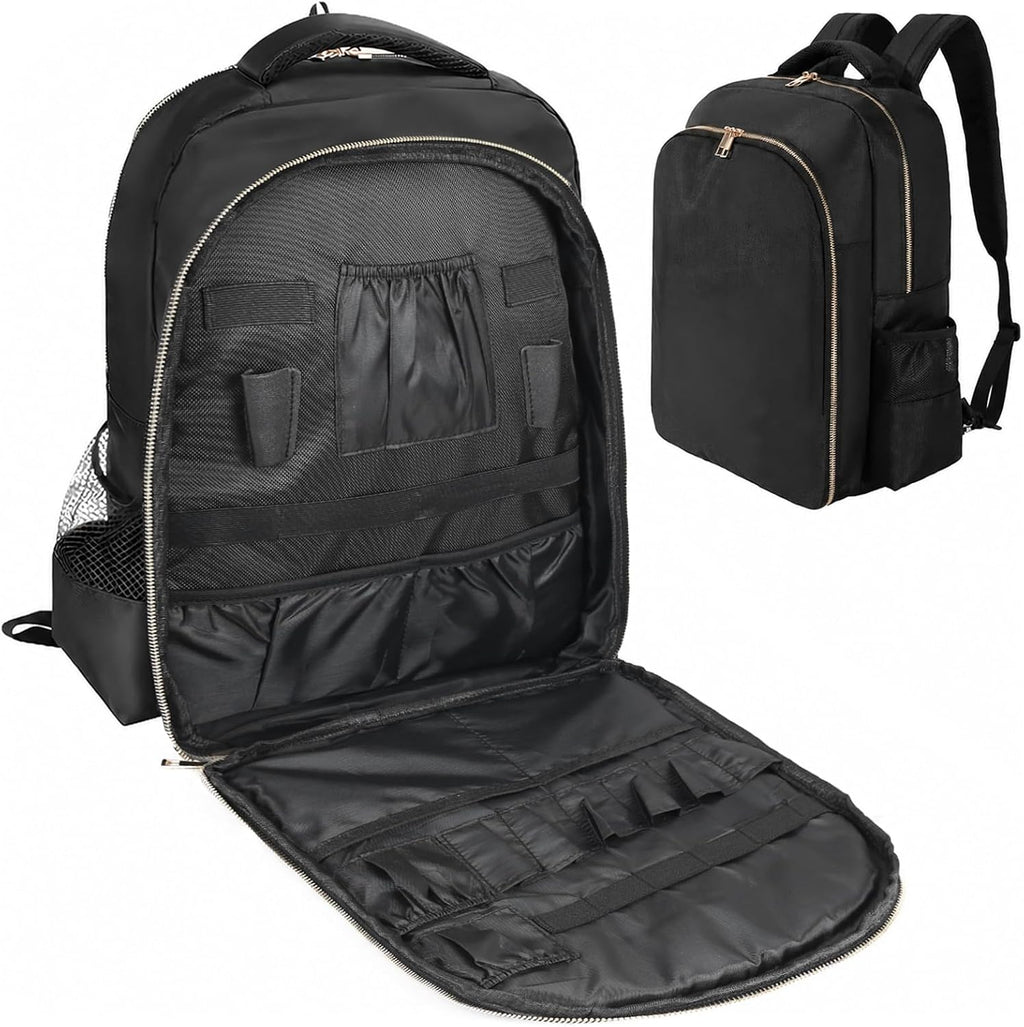 AIHOPESTO Mochila de Viaje para Barbero (Negro, 17.7 x 12.6 x 7.5 p...
