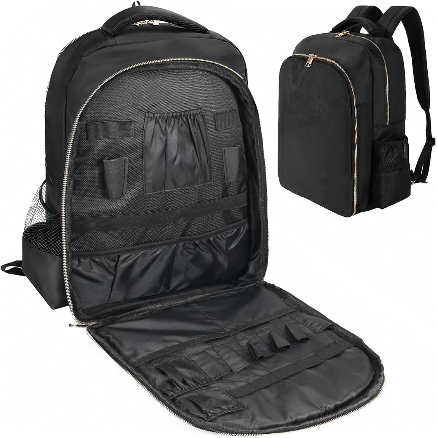 AIHOPESTO Mochila de Viaje para Barbero (Negro, 17.7 x 12.6 x 7.5 p...