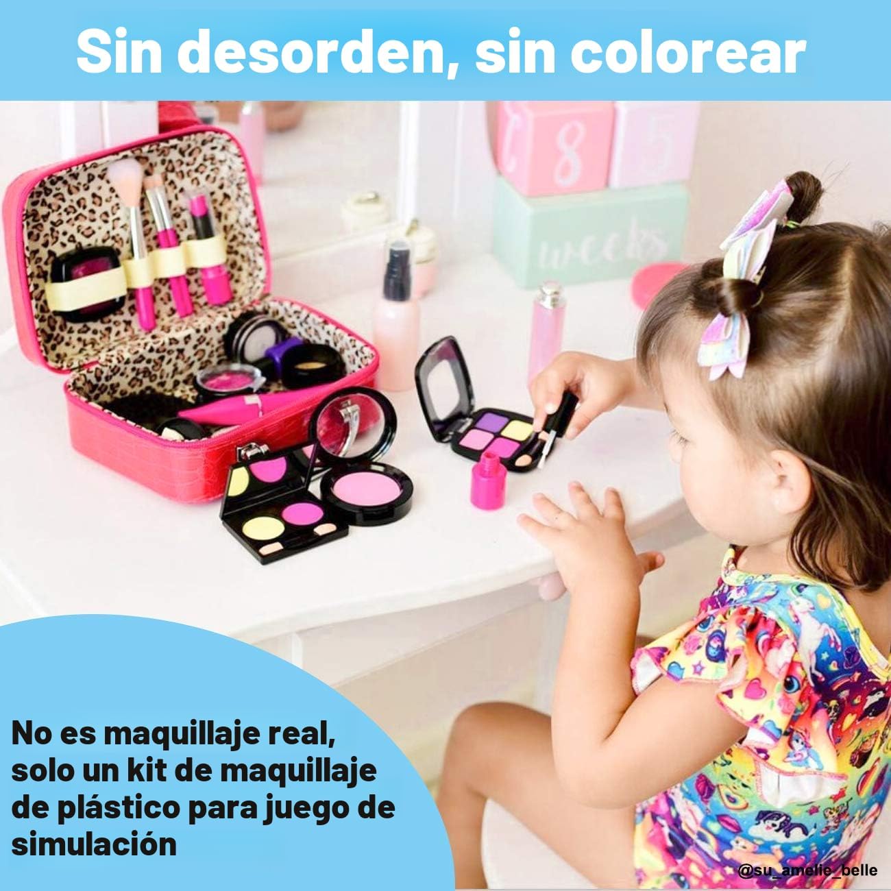 Tepsmigo Kit de Maquillaje de Simulación para Niñas, Juego de Maqui...