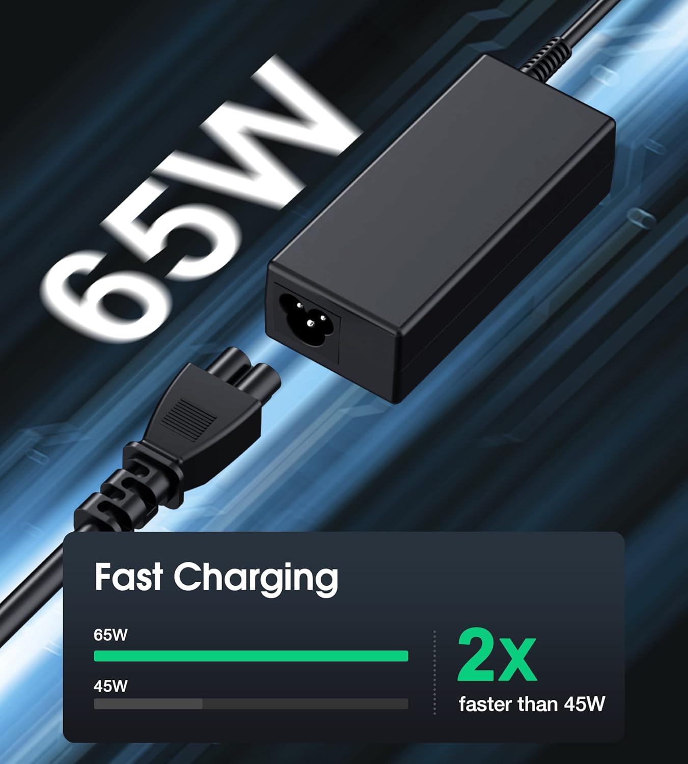 Cargador USB C para laptop, cargador de Chromebook de 65 W, compati...