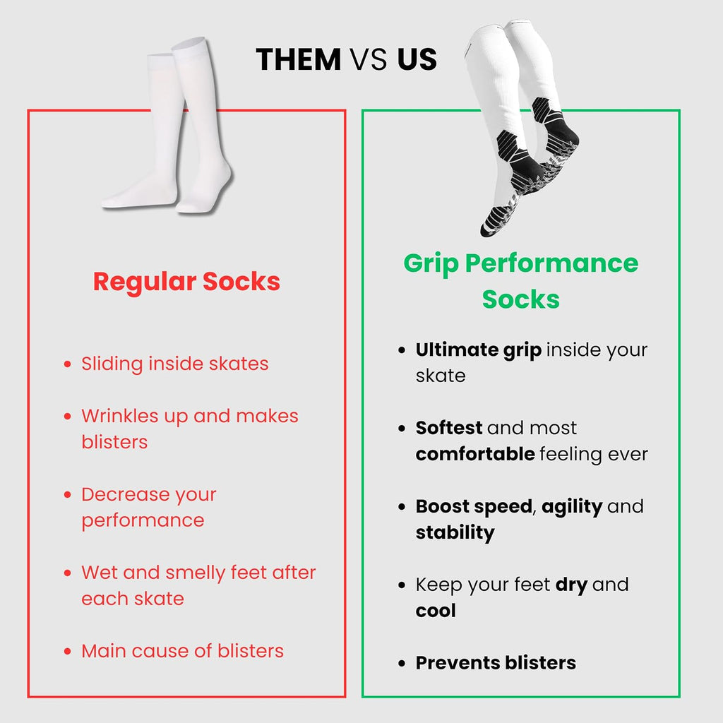 Hockey Skate Socks \u2013 Non-Slip Grip Skate Socks for Adult and Y...