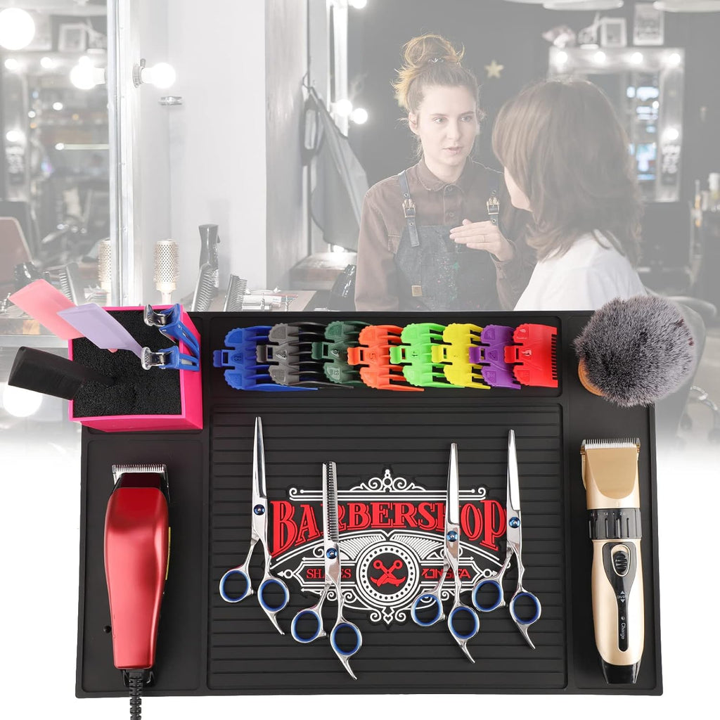 Segbeauty - Tapete negro para estación de peluquería de 17.7 x 11.8...
