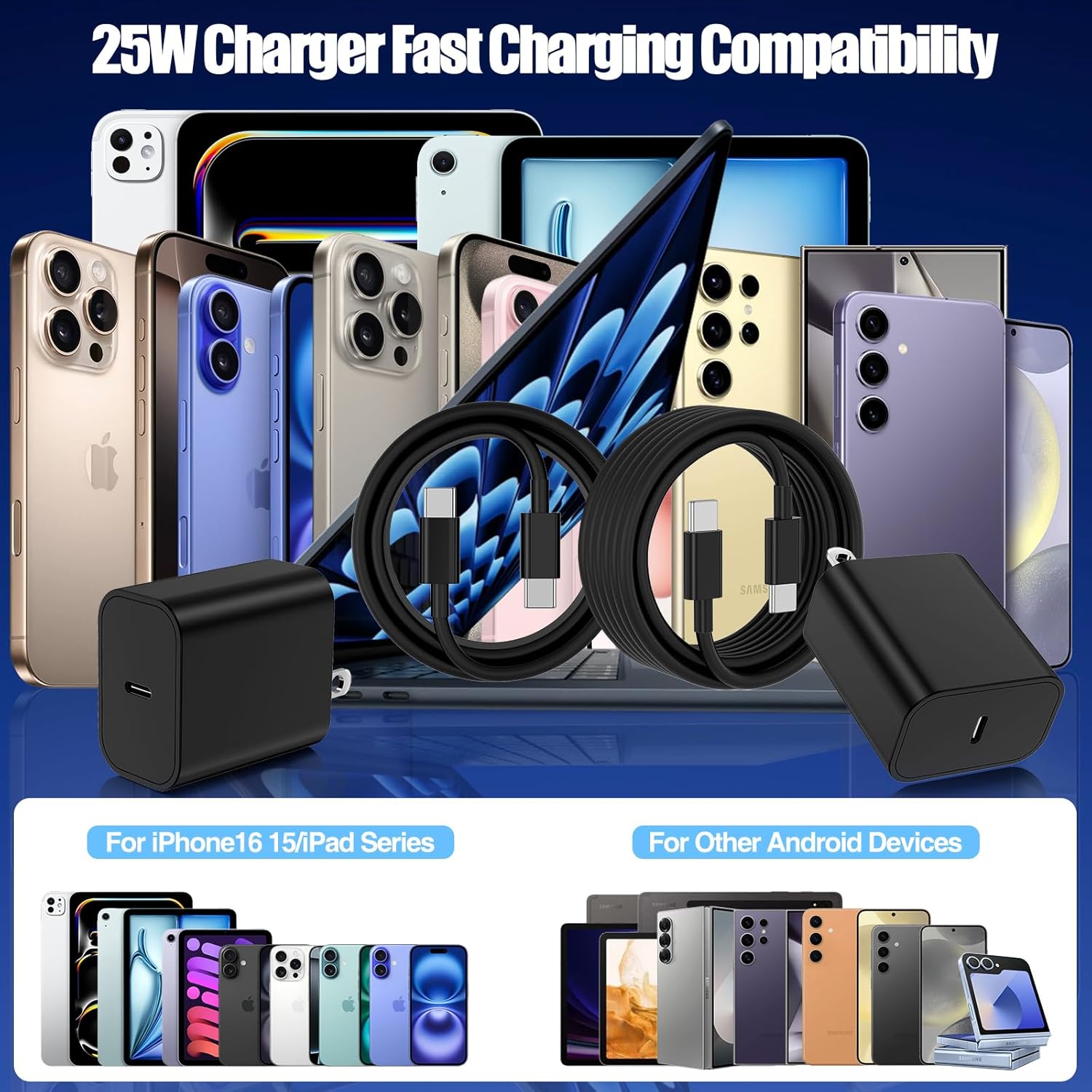 Cargador súper rápido tipo C de 25 W para Samsung Galaxy S25\/S24\/...