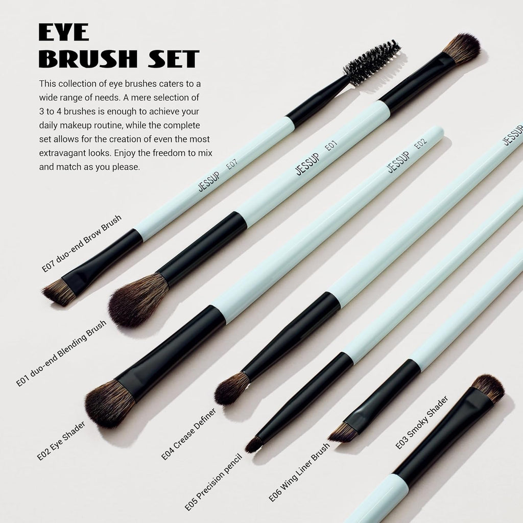 Jessup Juego de brochas de maquillaje, 10 piezas, doble cara para b...