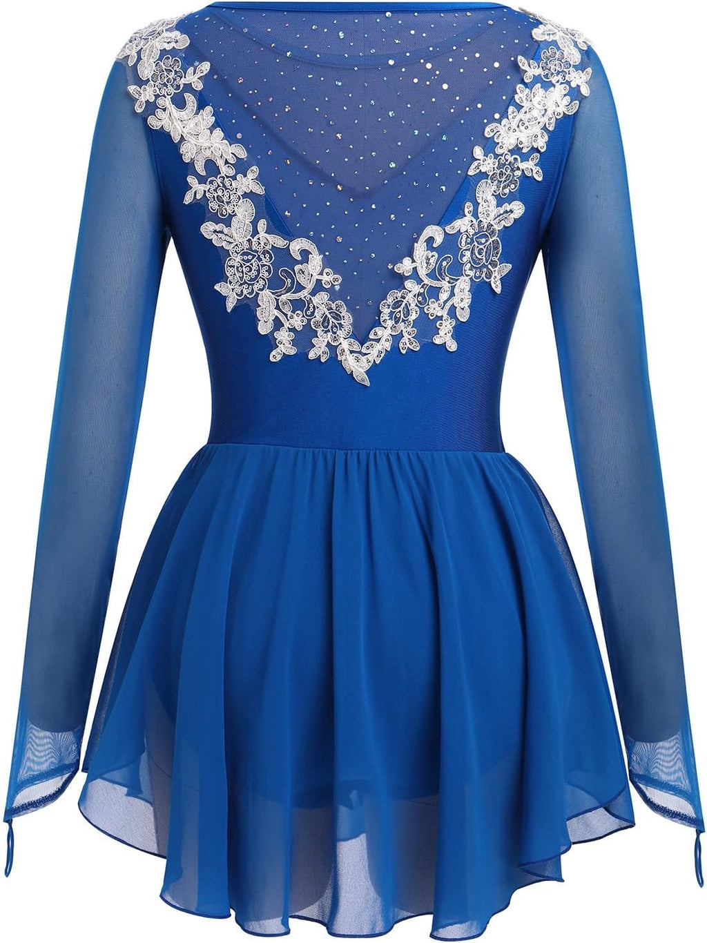 ODASOD - Vestido de patinaje sobre hielo para mujer, malla con bord...