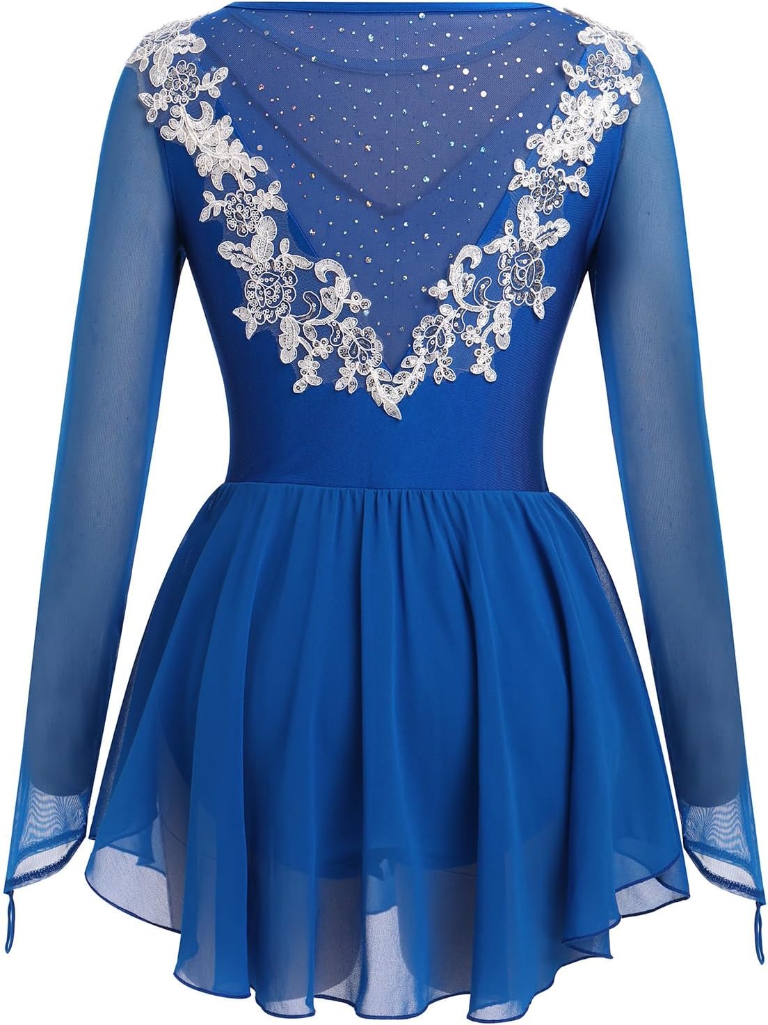 ODASOD - Vestido de patinaje sobre hielo para mujer, malla con bord...