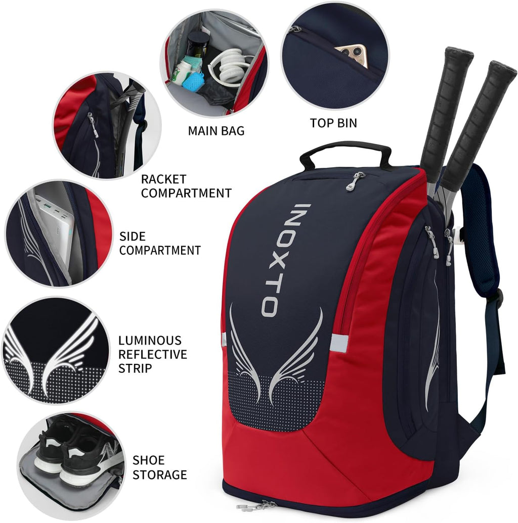 INOXTO Mochila de tenis de 40L para hombres y mujeres, bolsa grande...