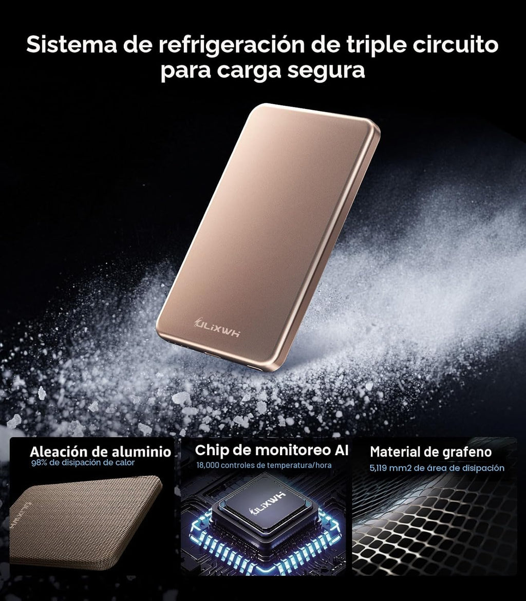 [0.3" Ultra Delgado] [Hecho de Aleación] Cargador Portátil ULiX...