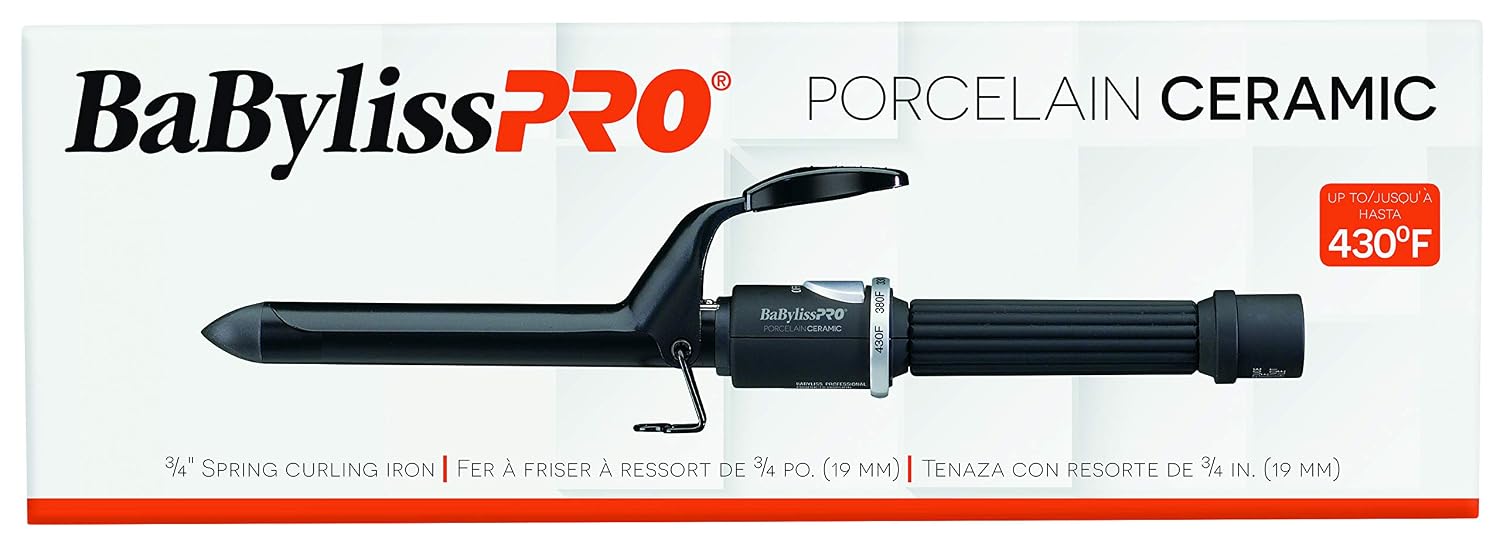 BaByliss Pro Rizador de resorte de cerámica porcelana profesional p...