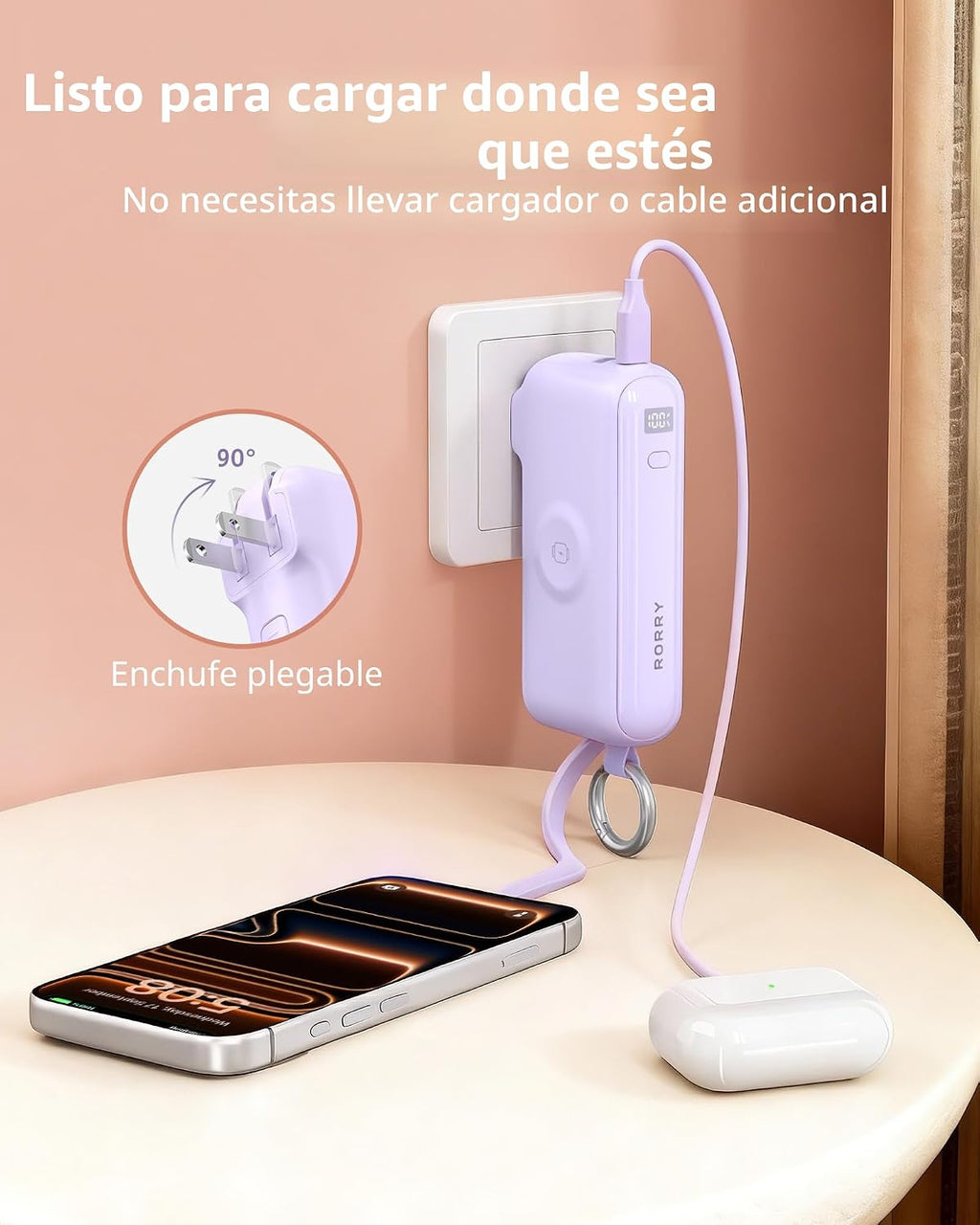 RORRY Cargador portátil Flow, cargador de batería de carga rápida d...