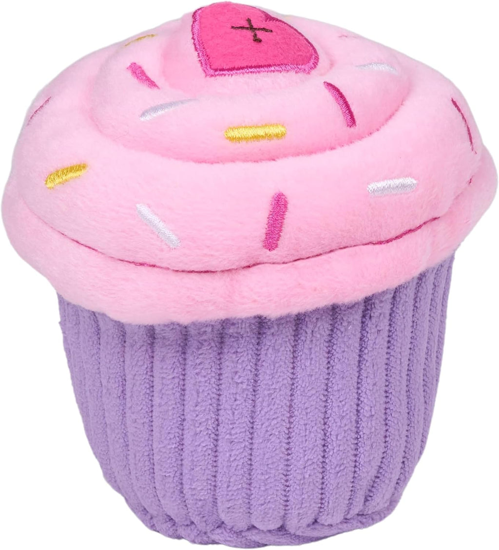 ZippyPaws Cupcake de cumpleaños - Juguetes chirriantes para mantene...