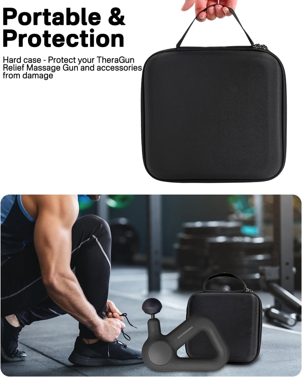 RAIACE Funda para pistola de masaje, funda rígida de almacenamiento...