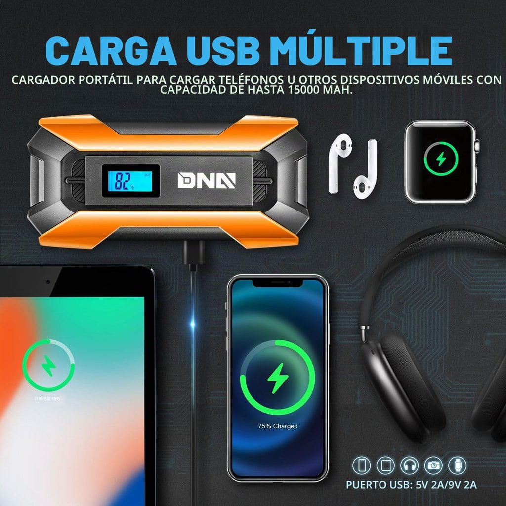 DNA Motoring 12V 1500A 15000 mAh Arrancador portátil de batería par...