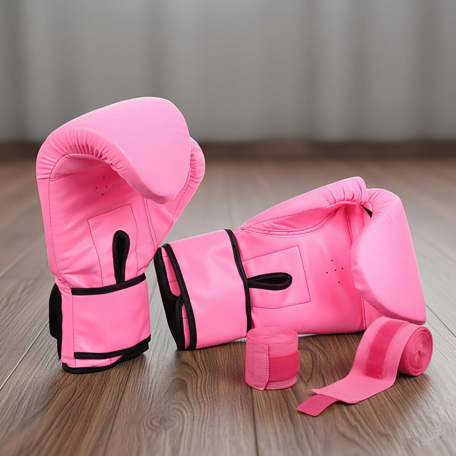 Junkin Juego de boxeo de 6 piezas, 1 par de guantes de 16 onzas y 4...