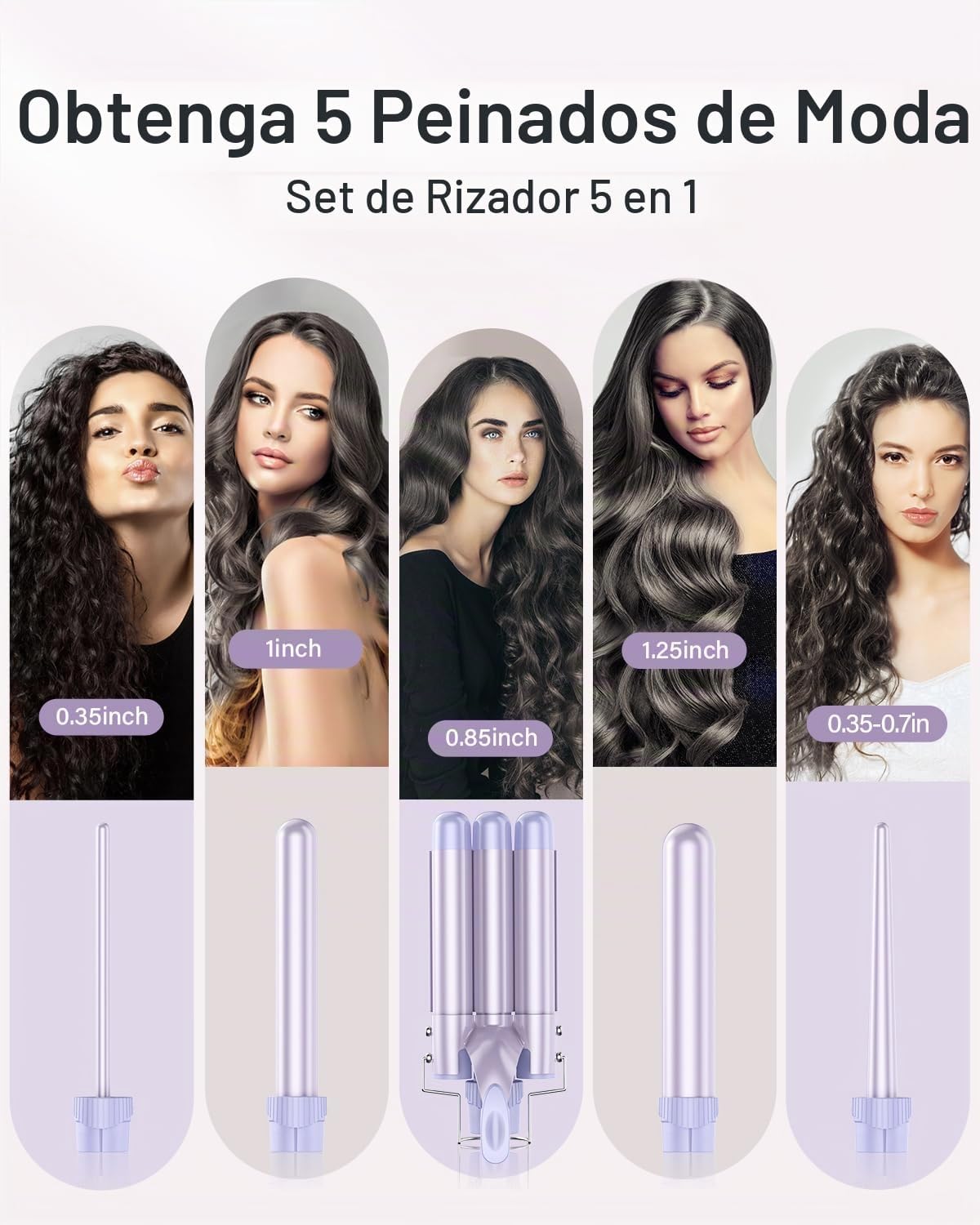 Varita Rizadora Onduladora - Set de Varita Rizadora BESTOPE PRO 5 e...