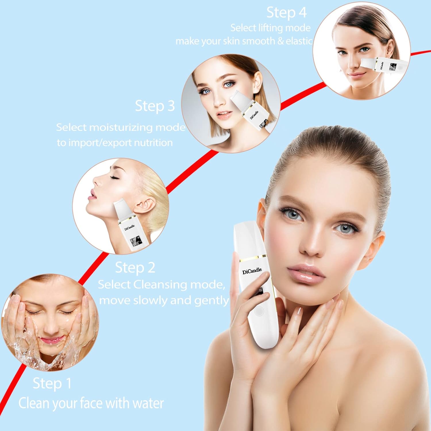 Limpiador facial para la piel, removedor de puntos negros, espátula...