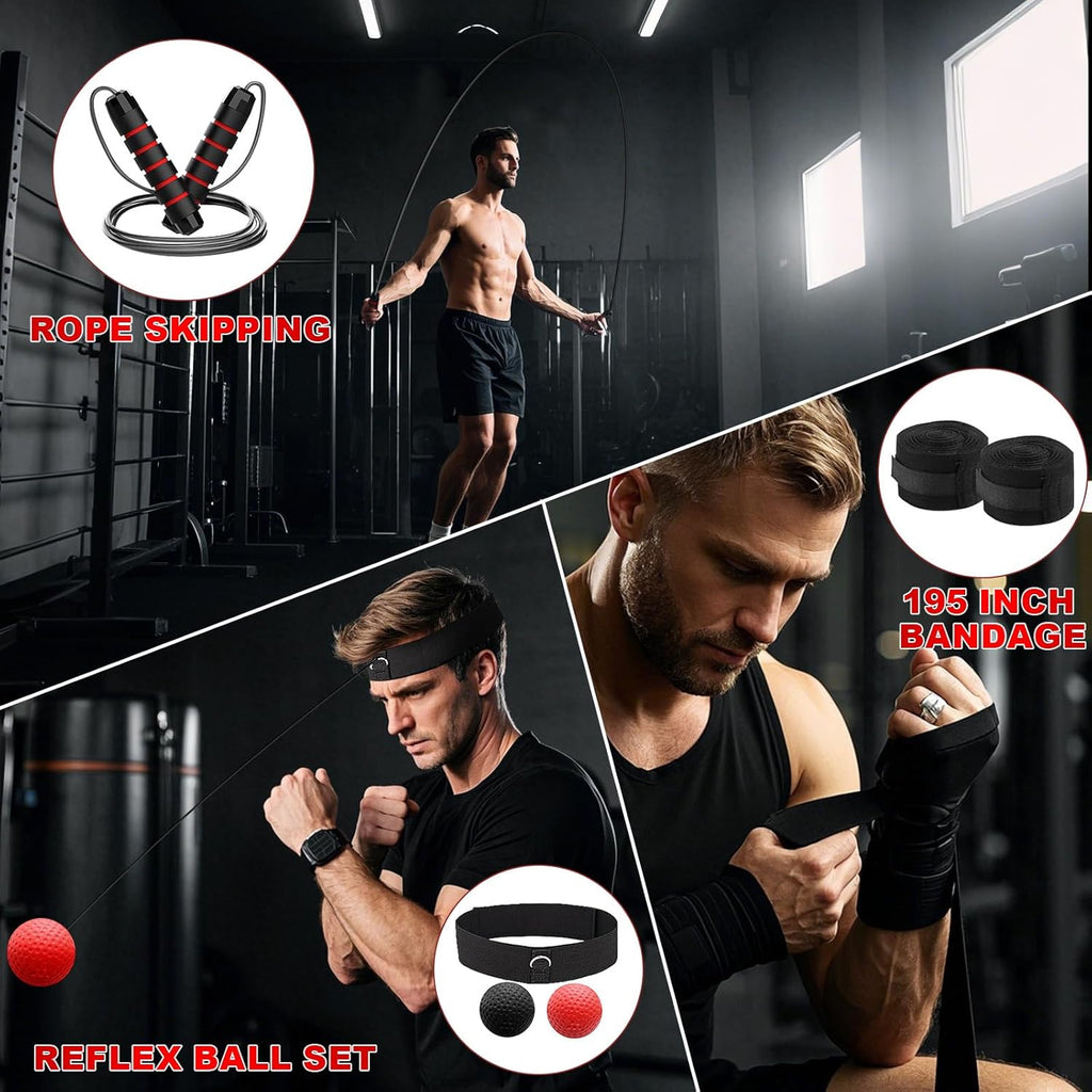 Juego de saco de boxeo para adultos, juego de saco de boxeo pesado...