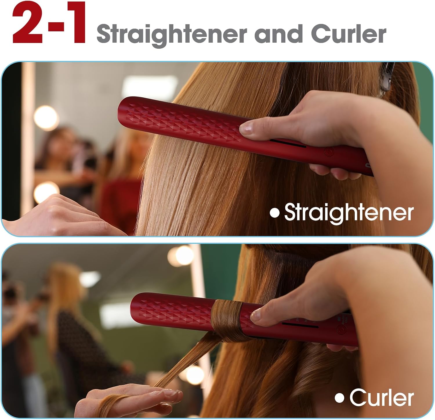 Quico Plancha para el cabello, alisadora de cabello de viaje global...