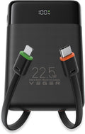 VEGER Cargador portátil con cables incorporados, batería externa de...