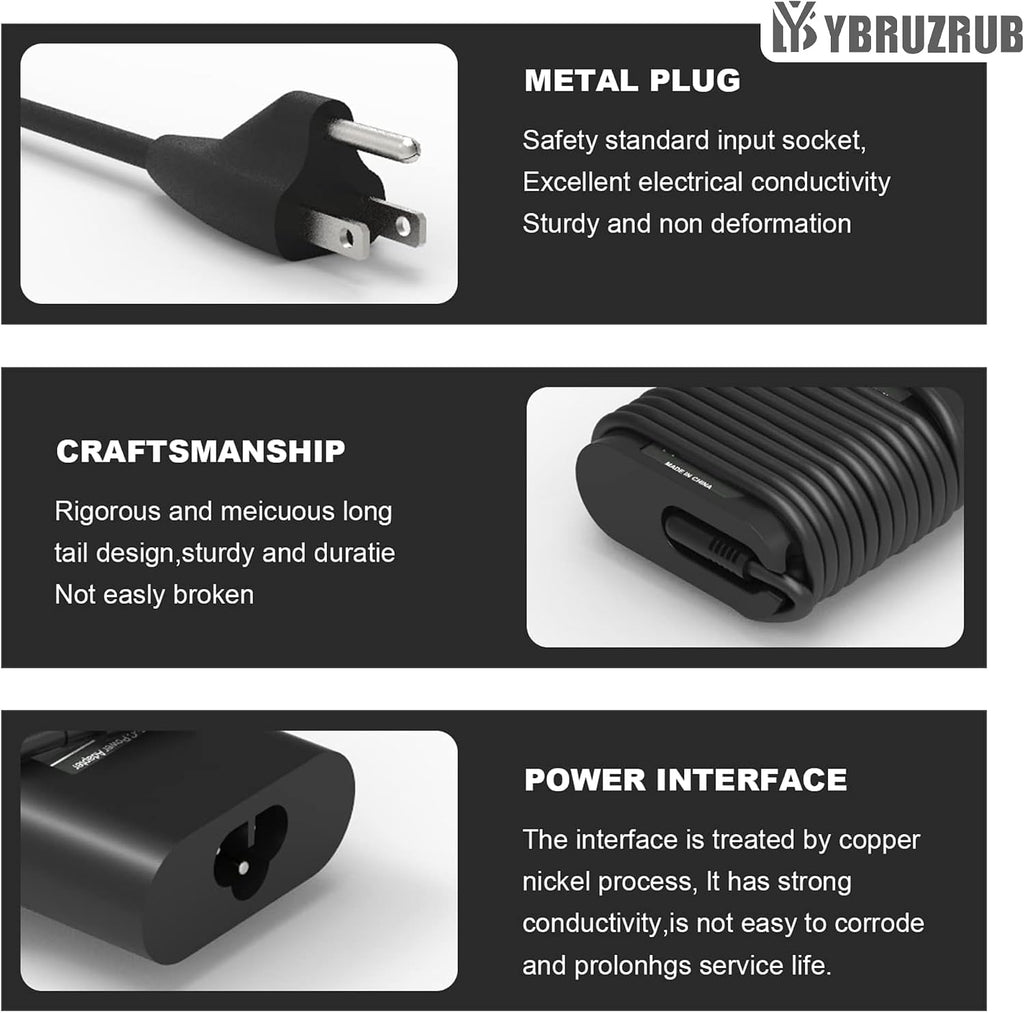 YBRUZRUB Cargador de portátil USB-C Tipo C de 65w 45w Compatible co...