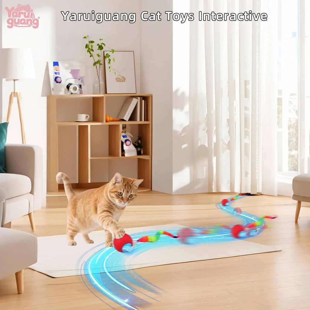 Yaruiguang Nuevo Juguete de Bola para Gatos Actualizado - Cola Rápi...