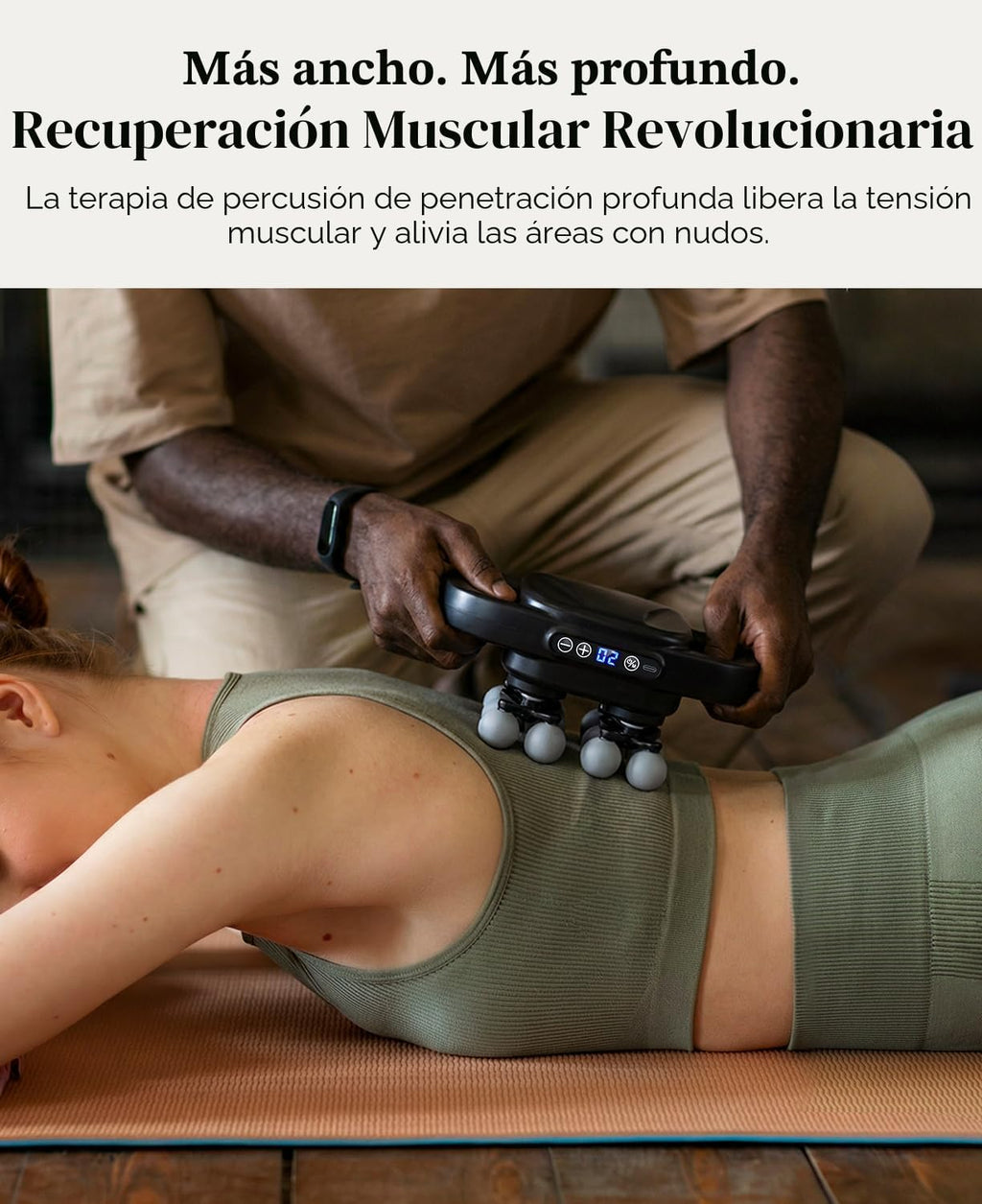 Jogfit Pistola de masaje de 16 cabezas de tejido profundo, masajead...