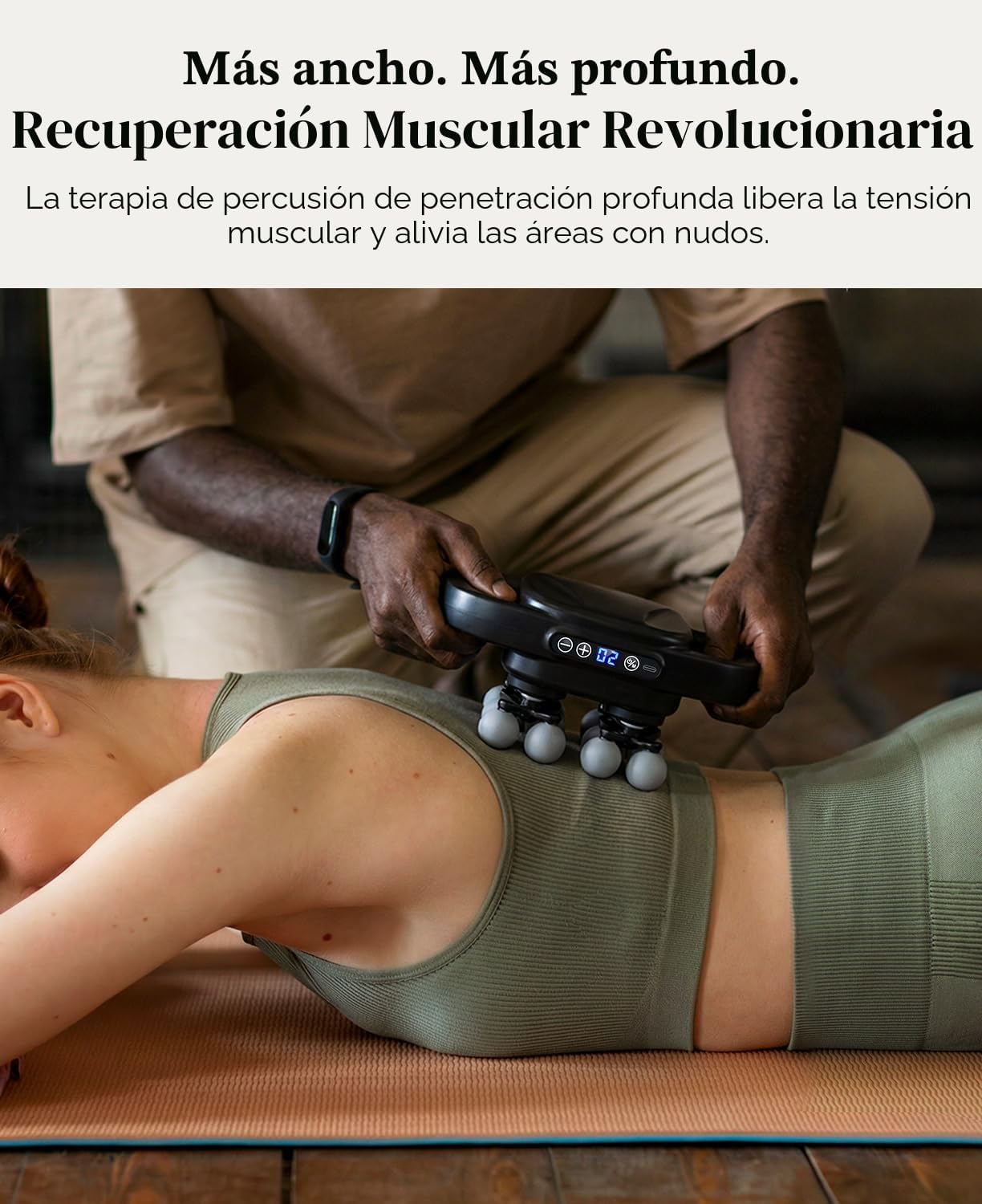 Jogfit Pistola de masaje de 16 cabezas de tejido profundo, masajead...