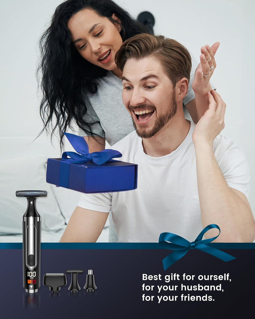 NUBACK Afeitadora eléctrica de espalda para hombres, afeitadora de...