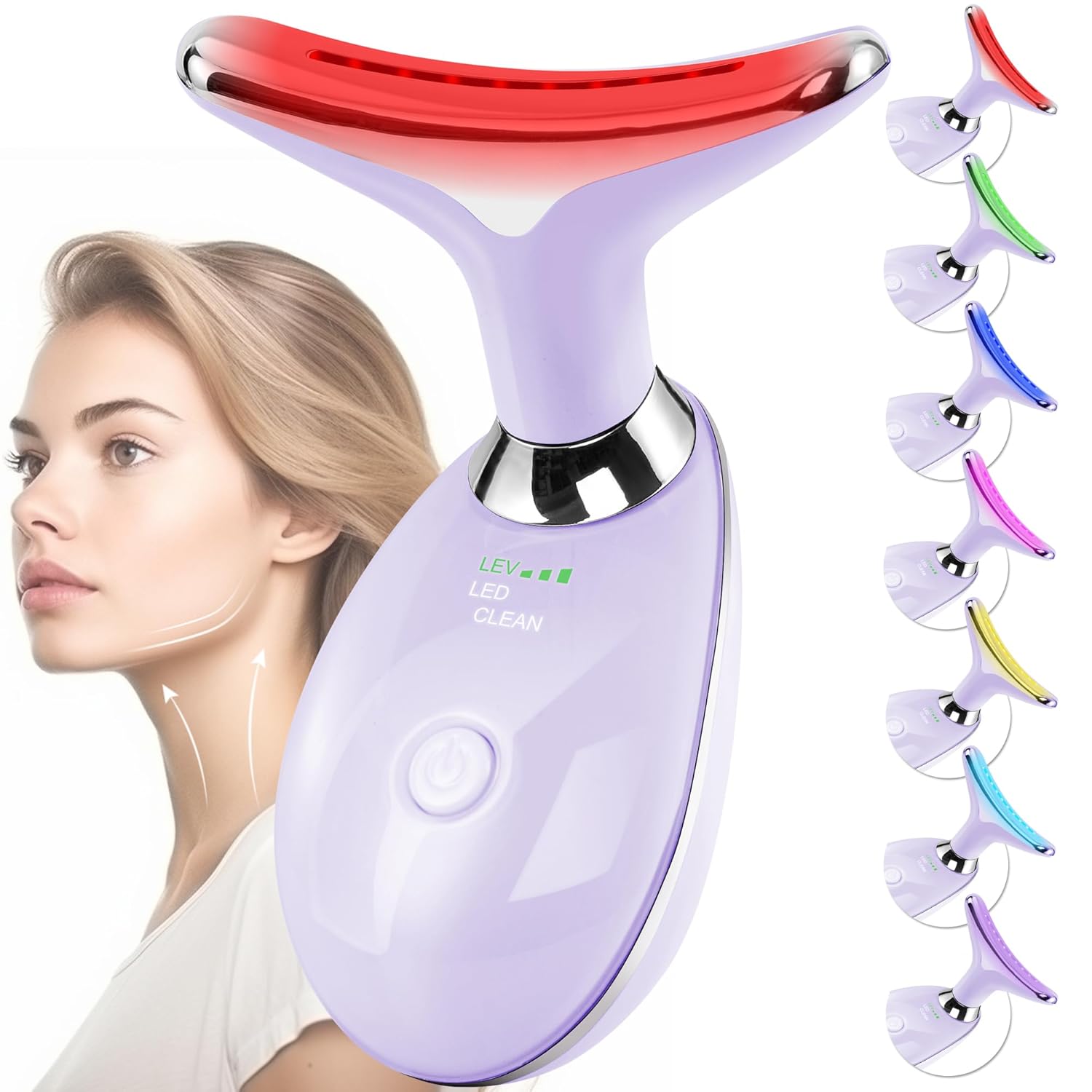 Masajeador Facial de Terapia de Luz Roja para Cara y Cuello, Vara d...