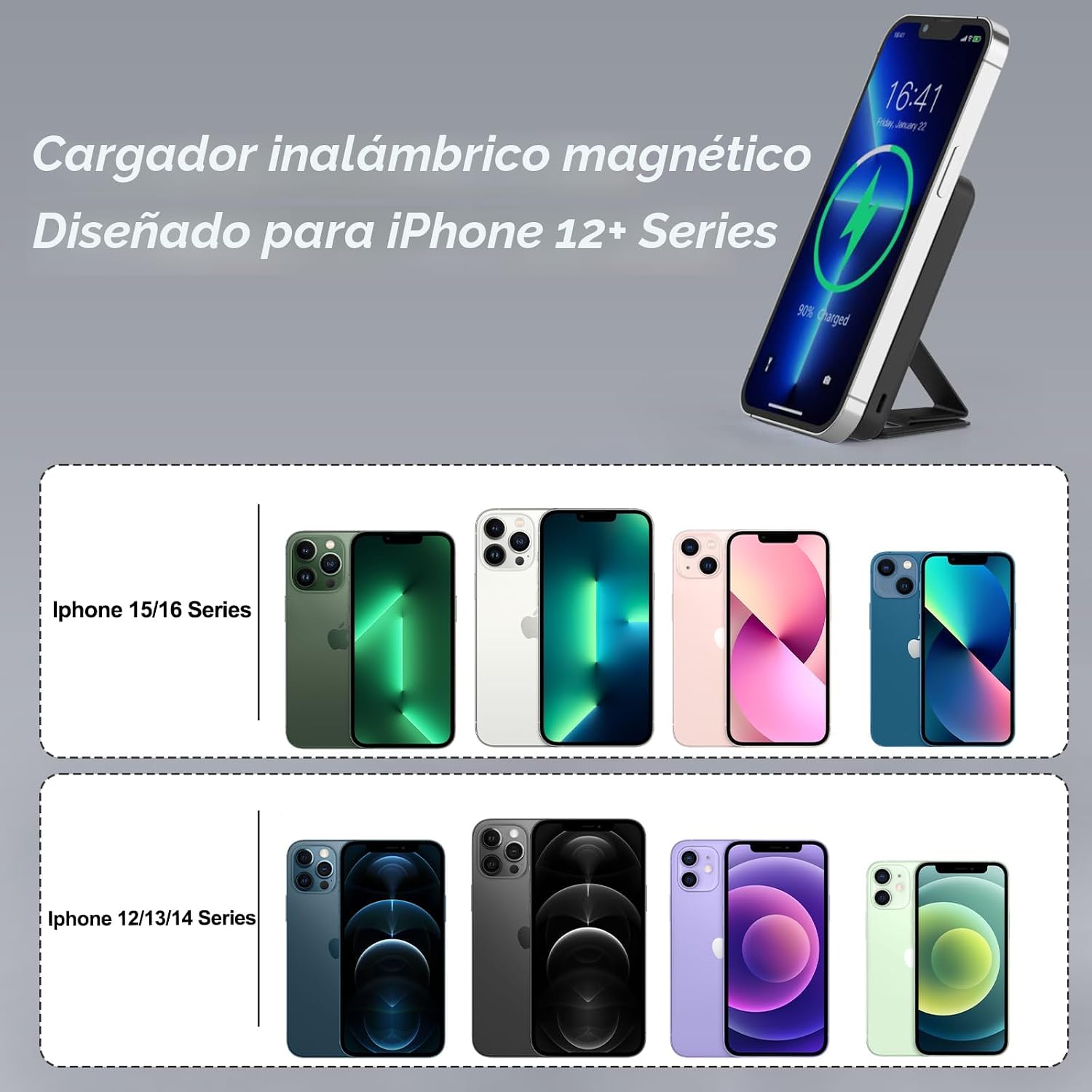 AOGUERBE para Magsafe Banco de Energía, Paquete de Batería Magnétic...