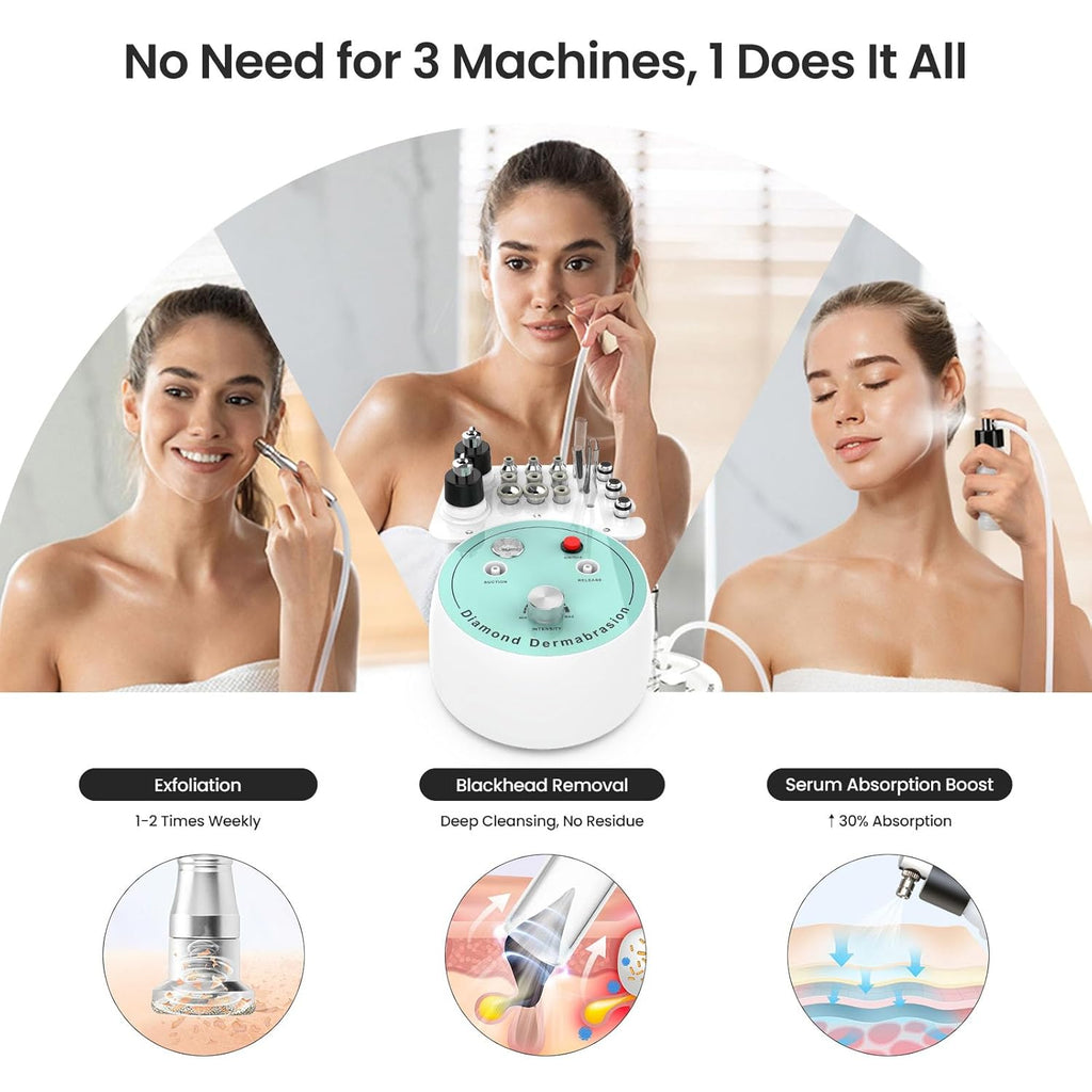 UNOISETION Máquina de microdermoabrasión de diamante, succión profe...