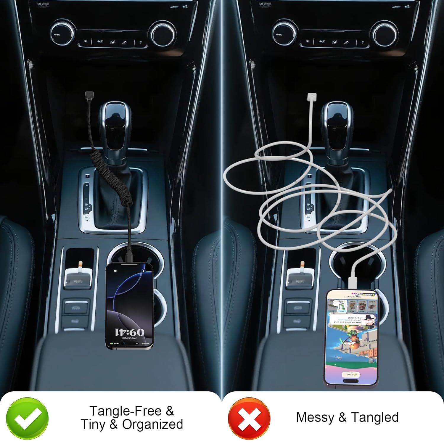 Eettvekd Cargador Carplay en espiral de carga rápida, [2 unidades,...