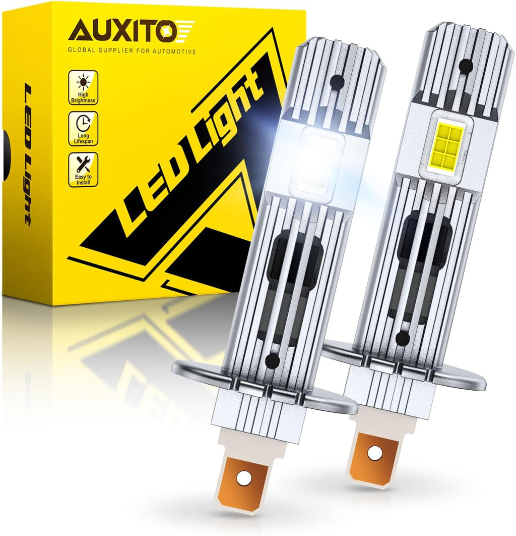 AUXITO Bombilla H1, 6500K Ultra Blanco 6X Mayor Brillo, Diseño Mini...