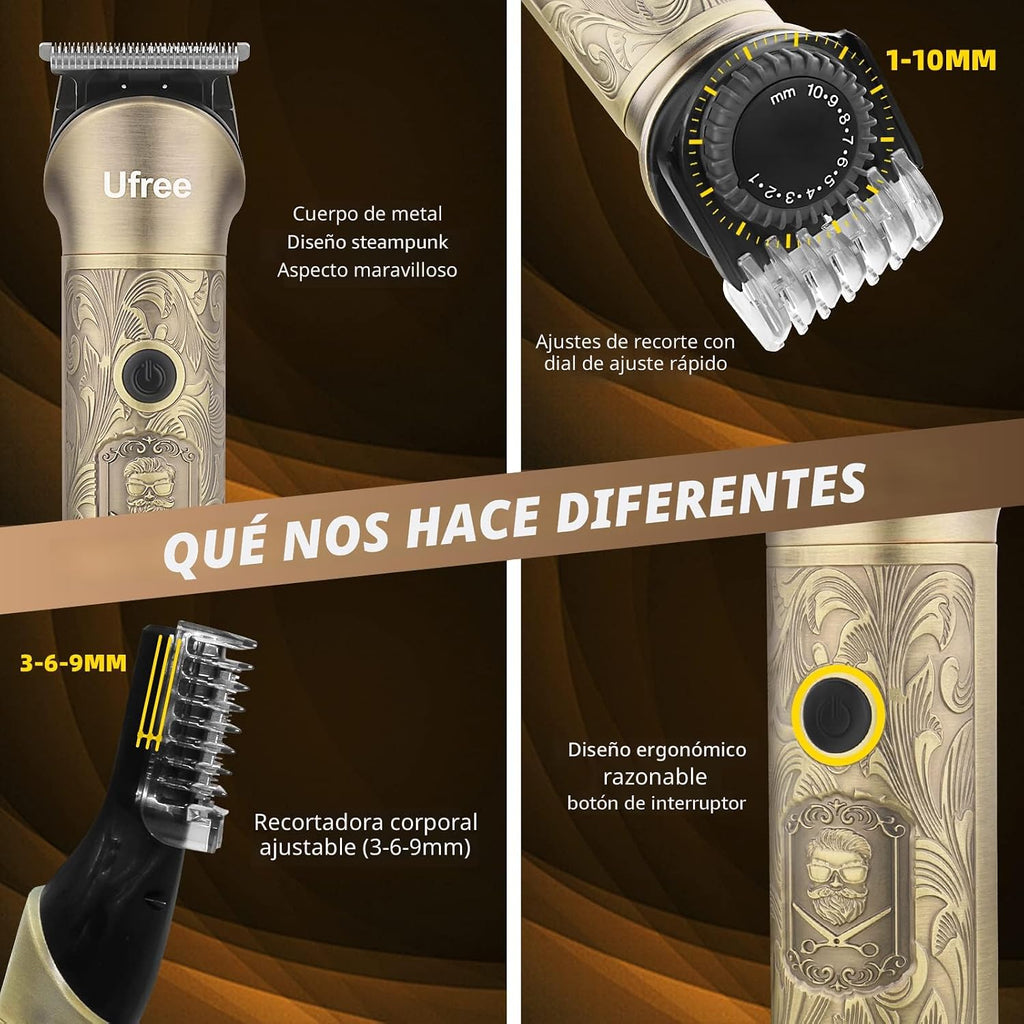 Ufree Cortadora de barba para hombres, afeitadora eléctrica, kit de...