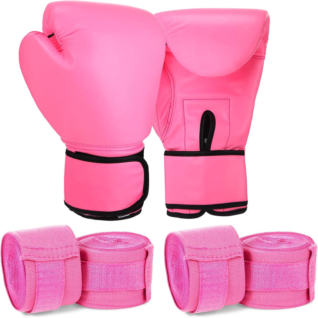 Junkin Juego de boxeo de 6 piezas, 1 par de guantes de 16 onzas y 4...