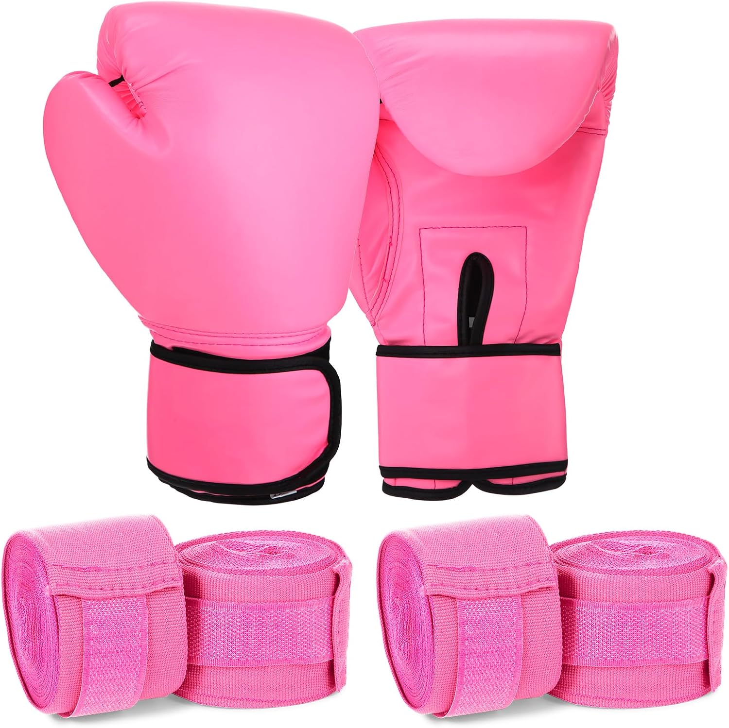 Junkin Juego de boxeo de 6 piezas, 1 par de guantes de 16 onzas y 4...