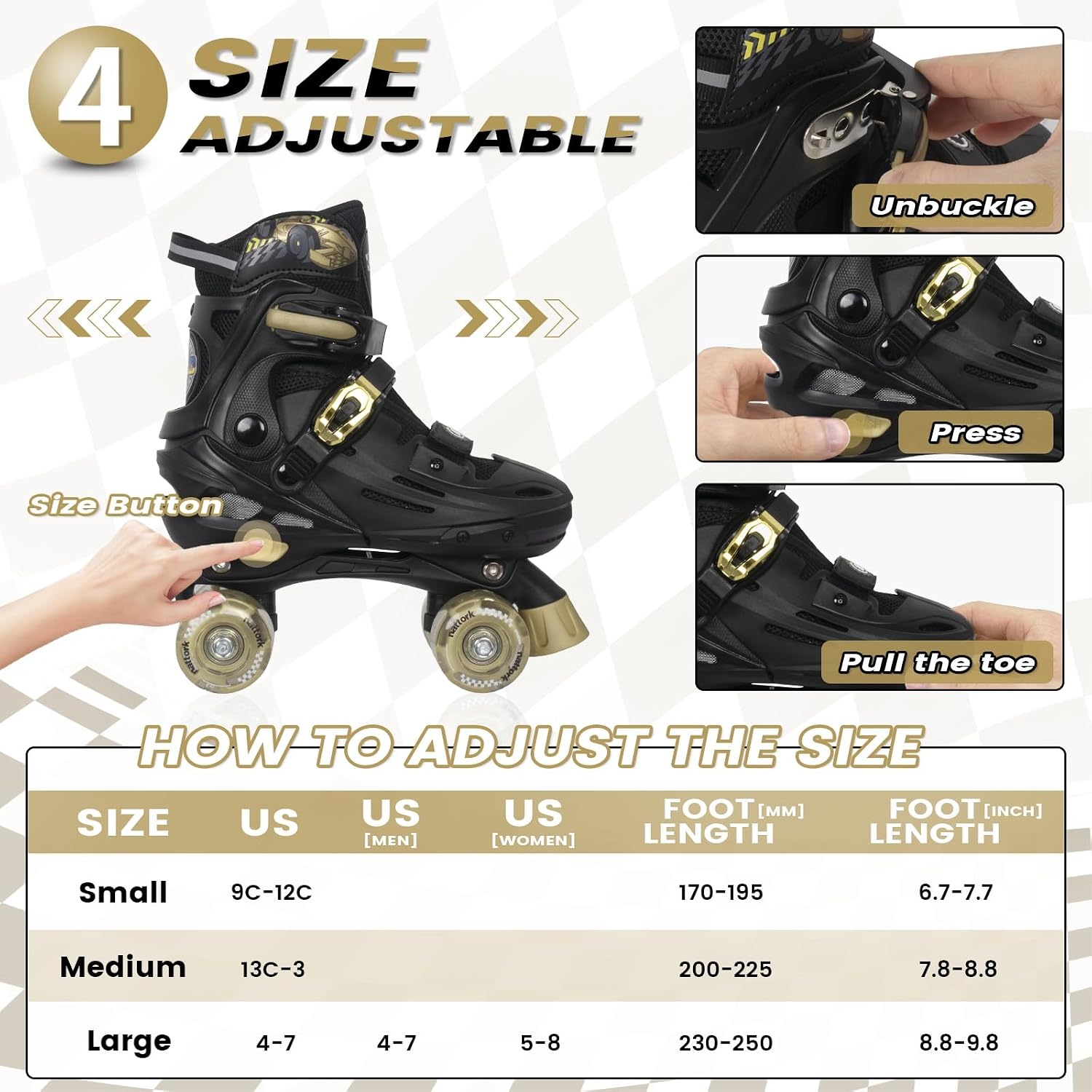 Nattork - Patines ajustables para niños, chicos y chicas adolescent...