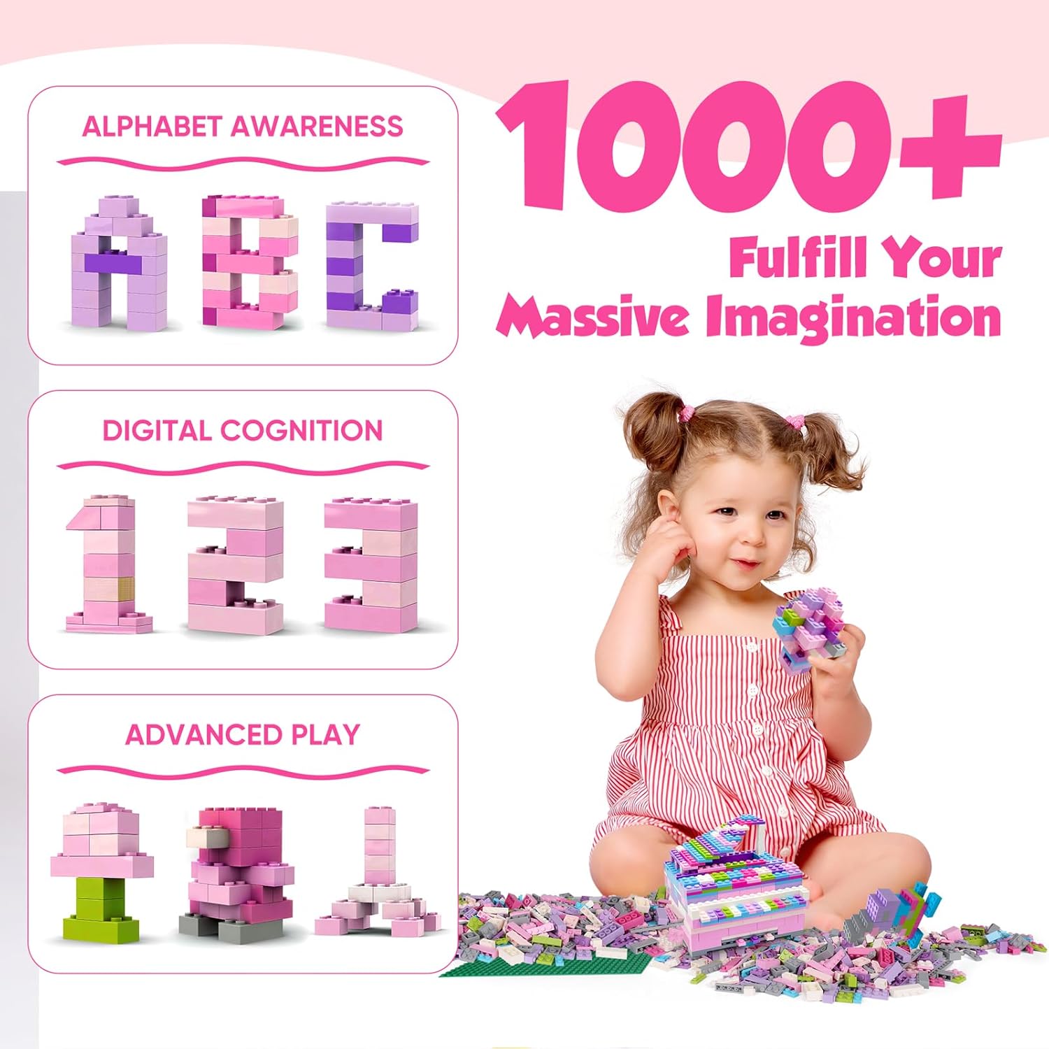 ekuzi Juego de bloques de construcción creativos compatibles con la...