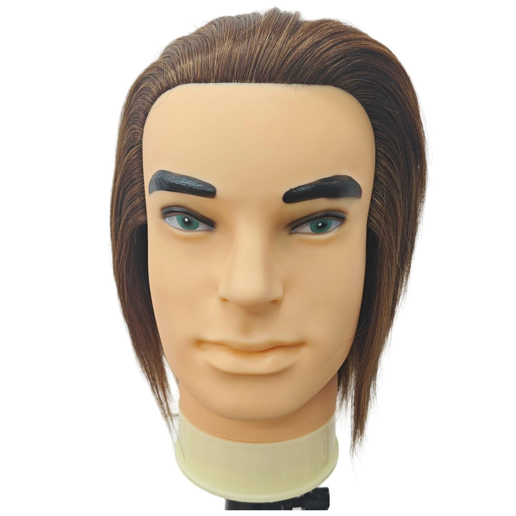 Yiifiulyn Cabeza de maniquí de cabello humano 100% real, de 12 pulg...